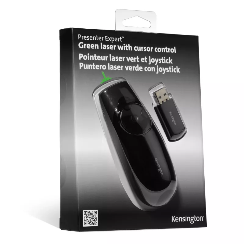 Apresentador Kensington Presenter Expert – controlo de cursor sem fios com laser verde