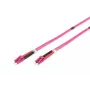 Cabo de patch de fibra ótica DIGITUS, LC para LC Multimodo OM4 - 3m; duplex, cor RAL4003, comprimento 3m