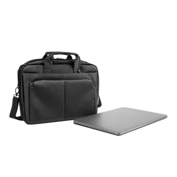 Pasta NATEC Gazelle 39,6 cm (15,6 polegadas) nylon, 2 compartimentos, alça de ombro, preta