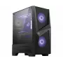 MSI MAG FORGE 100M caixa gaming midi-tower 'preta, 2 ventoinhas RGB PWM de 120mm, 1 ventoinha de 120mm, hub RGB 1-6, painel de vidro temperado, ATX, mATX, mini-ITX'