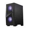 MSI MAG FORGE 100M caixa gaming midi-tower 'preta, 2 ventoinhas RGB PWM de 120mm, 1 ventoinha de 120mm, hub RGB 1-6, painel de vidro temperado, ATX, mATX, mini-ITX'