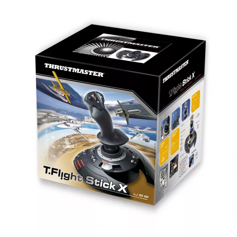 Thrustmaster T.Flight Stick X preto, vermelho, prateado USB joystick analógico PC, Playstation 3