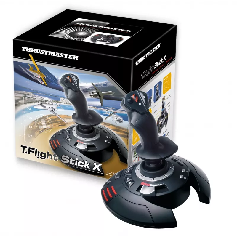 Thrustmaster T.Flight Stick X preto, vermelho, prateado USB joystick analógico PC, Playstation 3