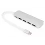 DIGITUS hub USB-C 4 portas PD 4x USB 3.0, 1x carregamento PD, cinzento