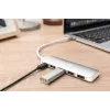 DIGITUS hub USB-C 4 portas PD 4x USB 3.0, 1x carregamento PD, cinzento