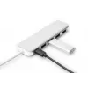 DIGITUS hub USB-C 4 portas PD 4x USB 3.0, 1x carregamento PD, cinzento