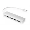 DIGITUS hub USB-C 4 portas PD 4x USB 3.0, 1x carregamento PD, cinzento