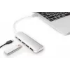 DIGITUS hub USB-C 4 portas PD 4x USB 3.0, 1x carregamento PD, cinzento
