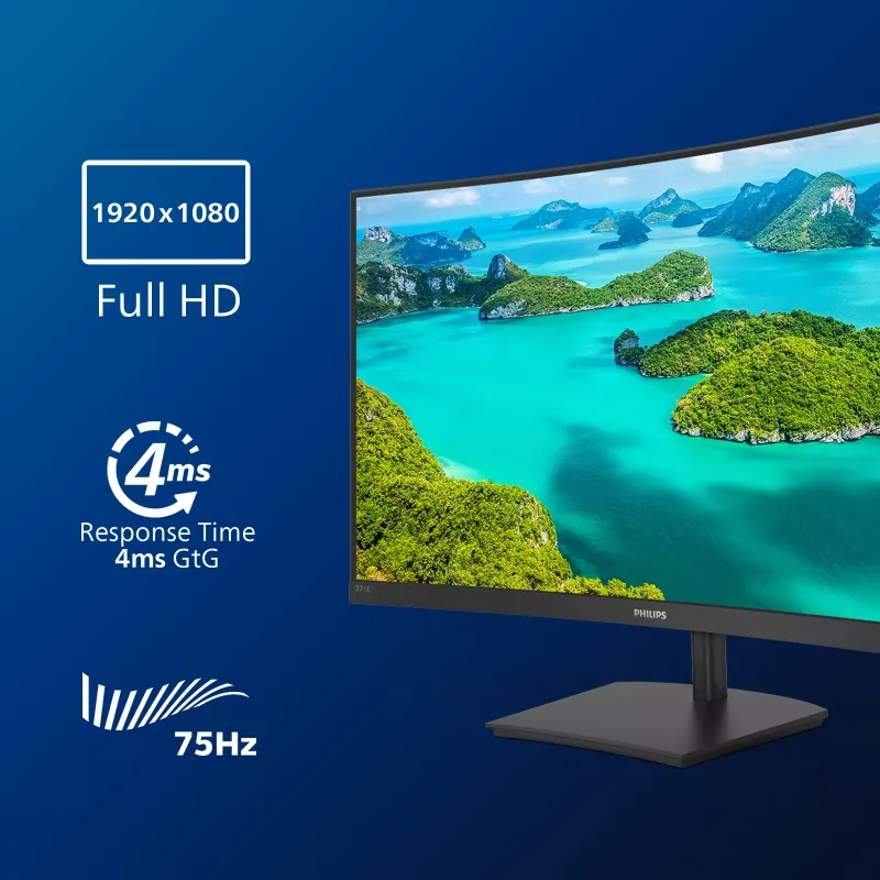 Philips E Line 271E1SCA/00 monitor de computador 68.6 cm (27 polegadas) 1920 x 1080 píxeis Full HD LCD preto