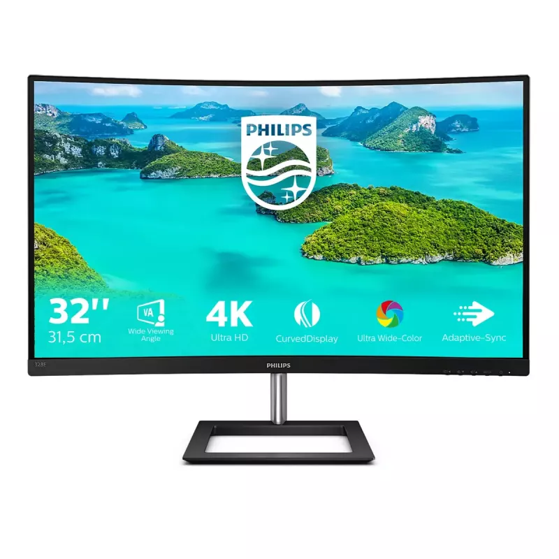 Philips E Line 328E1CA/00 monitor de computador 80 cm (31,5 polegadas) 3840 x 2160 píxeis 4K Ultra HD LCD preto