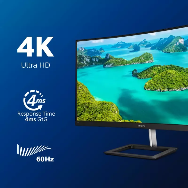 Philips E Line 328E1CA/00 monitor de computador 80 cm (31,5 polegadas) 3840 x 2160 píxeis 4K Ultra HD LCD preto