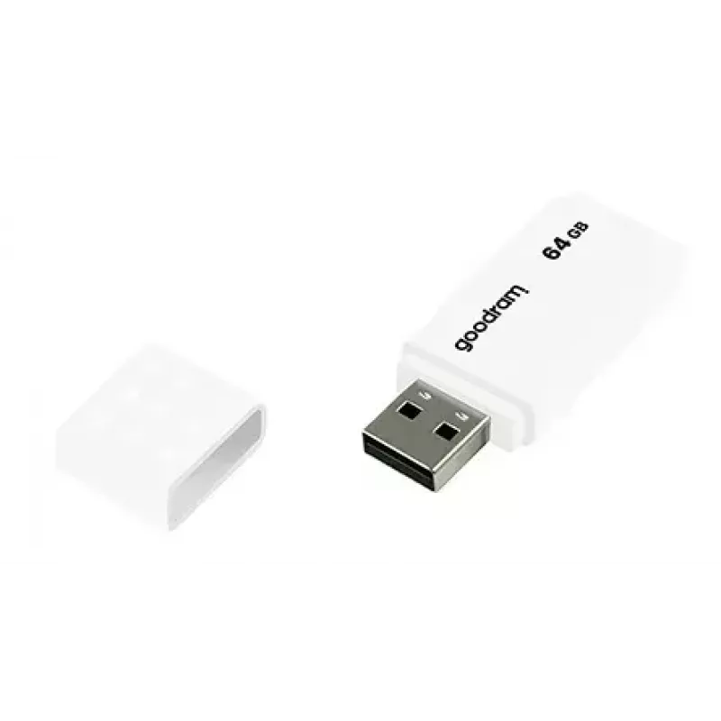 Pen USB GOODRAM UME2 64 GB USB 2.0 Type-A, branco, 20 MB/s leitura, 5 MB/s escrita