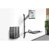 Suporte de parede DIGITUS para posto de trabalho sentado/em pé, individual, preto, carga máx.: 1-8 kg, tamanho máx. de ecrã: 17-32 polegadas