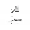 Suporte de parede DIGITUS para posto de trabalho sentado/em pé, individual, preto, carga máx.: 1-8 kg, tamanho máx. de ecrã: 17-32 polegadas