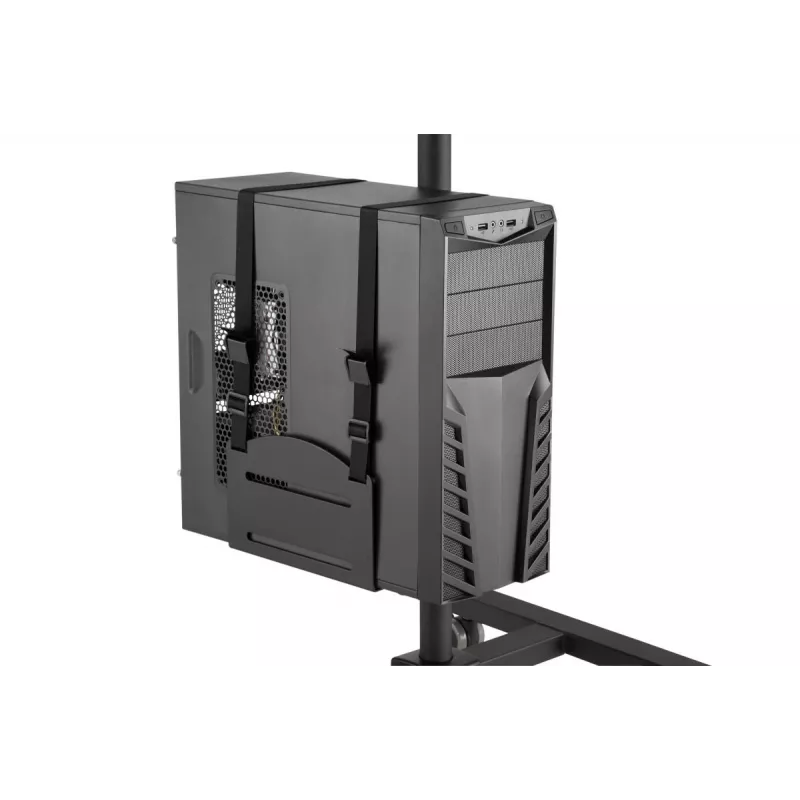 Posto de trabalho móvel DIGITUS (suporte de monitor, suporte de PC) carga máx. 8 kg, ecrã de 32 polegadas – preto