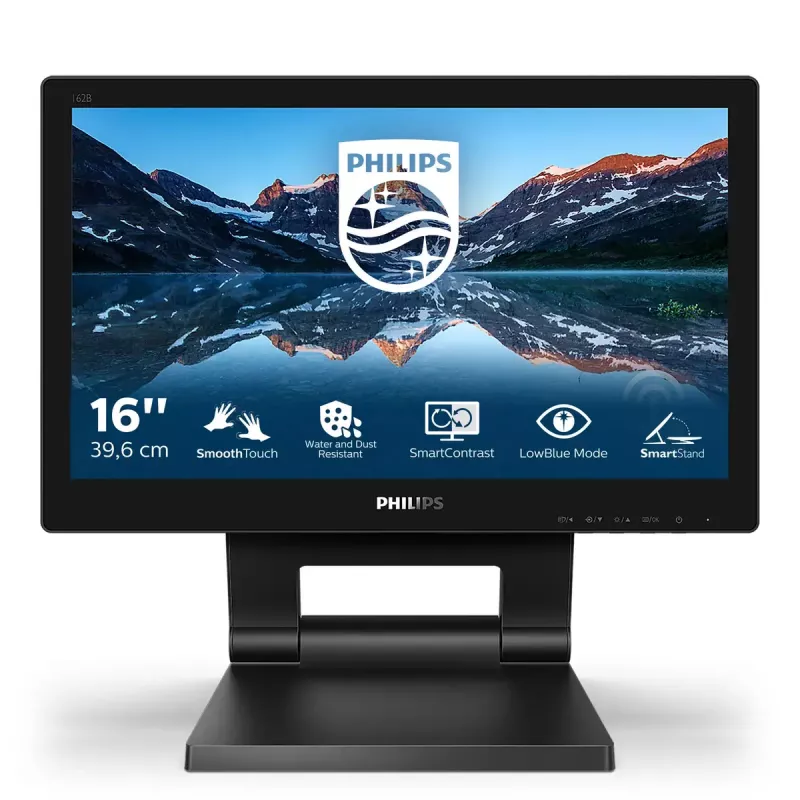 Monitor de computador Philips 162B9T/00 39,6 cm (15,6 polegadas) 1366 x 768 píxeis HD LCD ecrã tátil preto