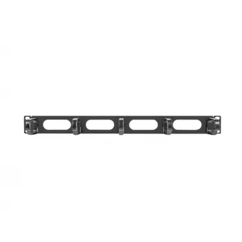 Painel de gestão de cabos LANBERG AK-1205-B, 1U metal, 19 polegadas (482,6 mm) de largura, 80 mm de profundidade, preto