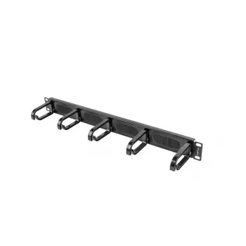Régua de escovas LANBERG AK-1203-B — organizador de cabos metálico 19 polegadas 1U, preto