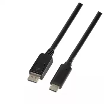 Adaptador de cabo de vídeo LogiLink UA0335 1,8 m USB Type-C DisplayPort preto