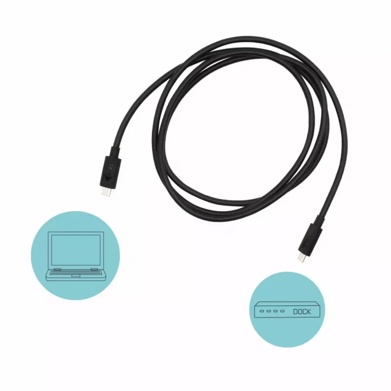 Cabo i-tec Thunderbolt 3 – Classe K, 40 Gbit/s, 100 W Power Delivery, compatível com USB-C, 150 cm
