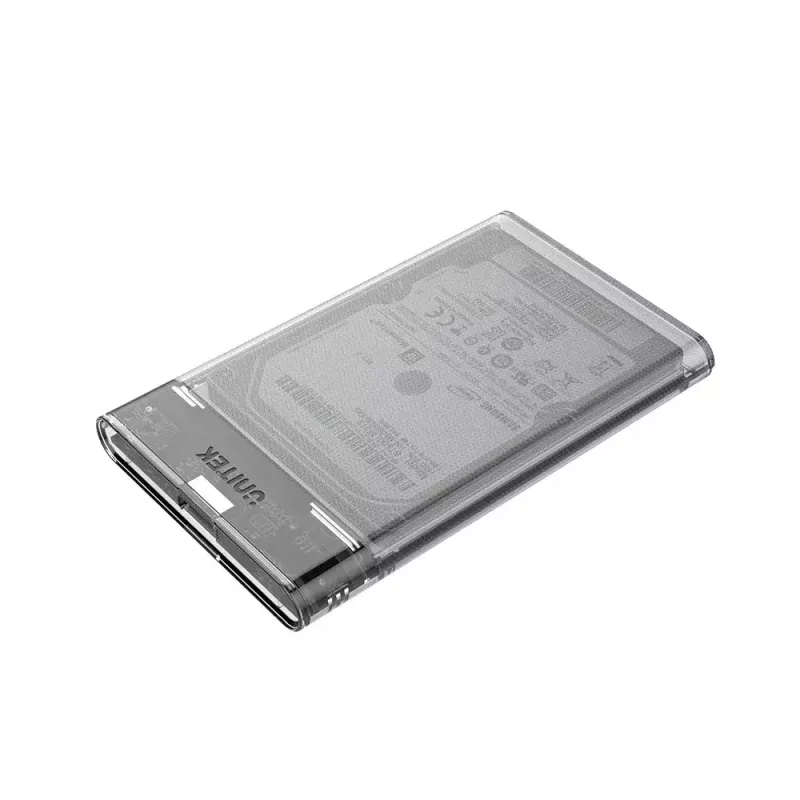 Caixa para HDD/SSD Unitek S1103A transparente para unidades SATA III de 2,5 polegadas, USB 3.1 Gen 1 (Micro-USB B)