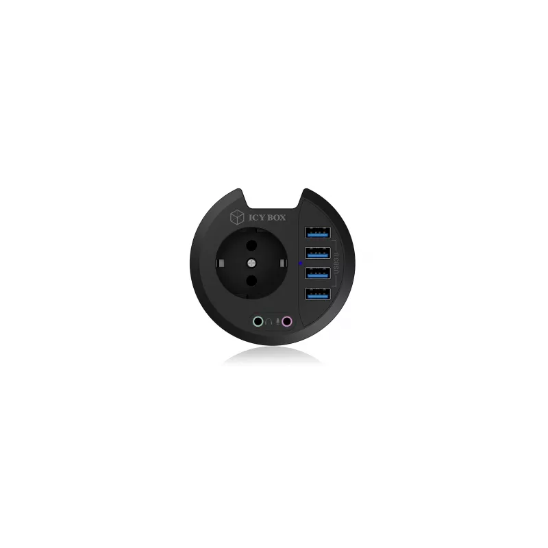 ICY BOX IB-HUB1430 tomada preto