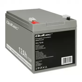 Bateria UPS QOLTEC 53049, VRLA AGM 12 V 12 Ah, cinzento, 150×98×95 mm