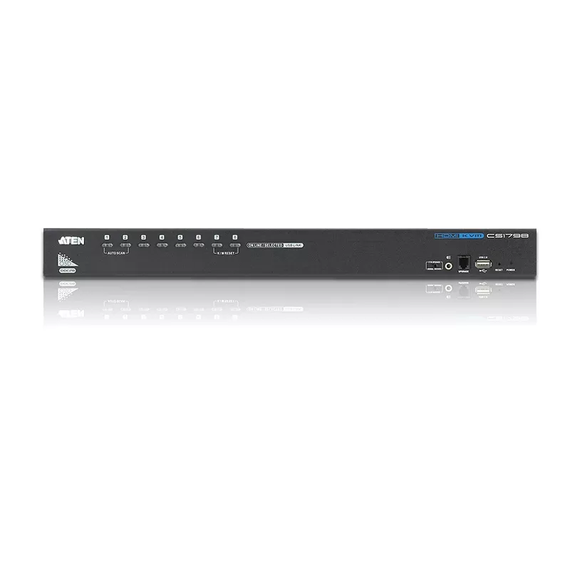 ATEN CS1798 switch KVM de 8 portas USB HDMI/áudio, 1920 x 1200 (WUXGA), hub USB 2.0, montável em rack