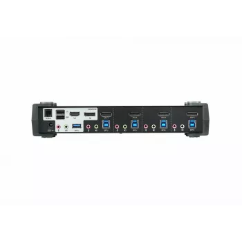 Comutador KVMP ATEN 4 portas USB 3.0 4K DisplayPort MST, 4096 x 2160 píxeis, 4K Ultra HD, 4,89 W, preto