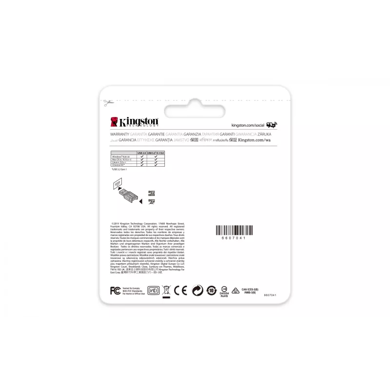 Leitor de cartões Kingston Technology MobileLite Plus USB 3.2 Gen 1 (3.1 Gen 1) Type-A preto