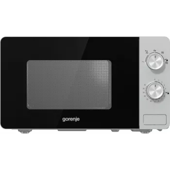 Micro-ondas Solo Gorenje MO20E1S — 20 l, 800 W, botão rotativo, prato giratório de 270 mm, aço inoxidável/preto