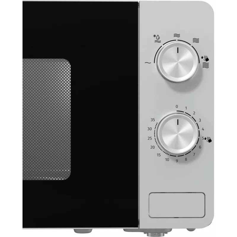Micro-ondas Solo Gorenje MO20E1S — 20 l, 800 W, botão rotativo, prato giratório de 270 mm, aço inoxidável/preto
