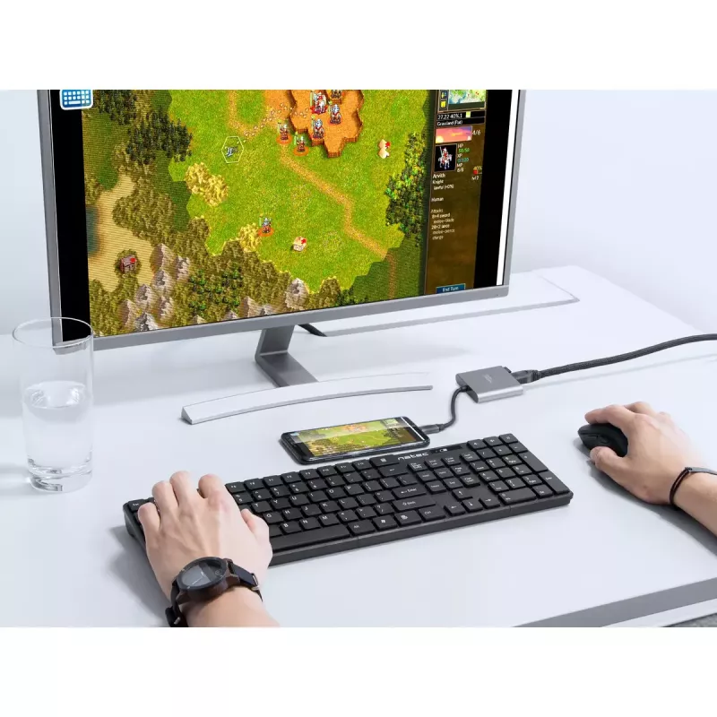NATEC Fowler Mini adaptador multiporta USB-C, USB-C PD, USB 3.0, HDMI 4K, cinzento