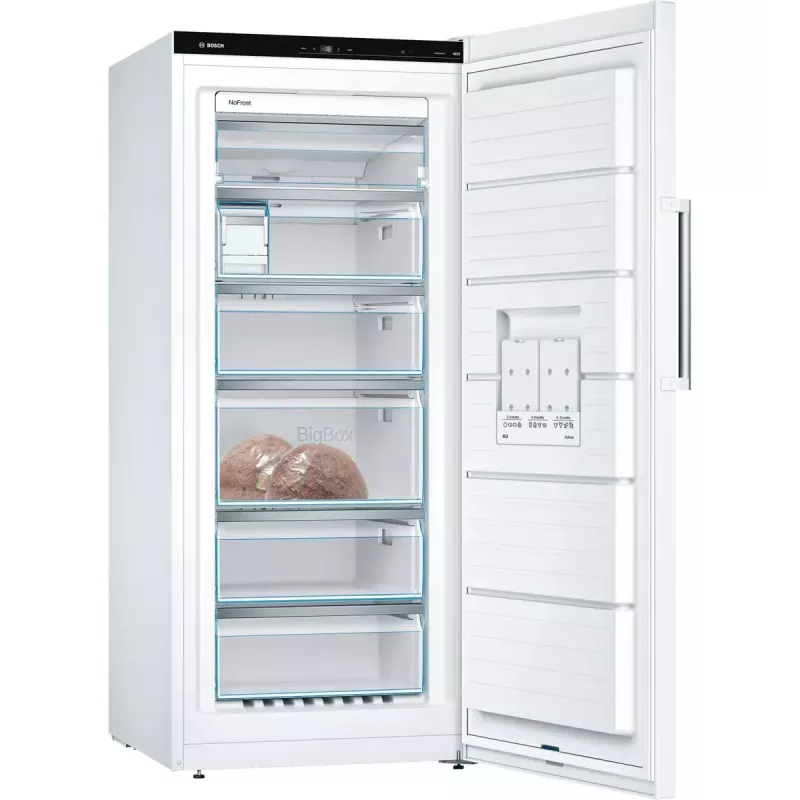 Congelador Bosch Serie 6 GSN51AWDV de instalação livre 290 L, NoFrost, LED, porta reversível, classe de eficiência energética A–G D