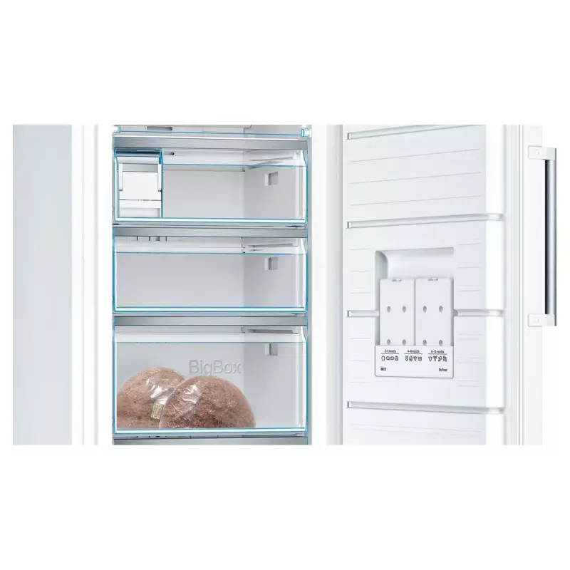 Congelador Bosch Serie 6 GSN51AWDV de instalação livre 290 L, NoFrost, LED, porta reversível, classe de eficiência energética A–G D