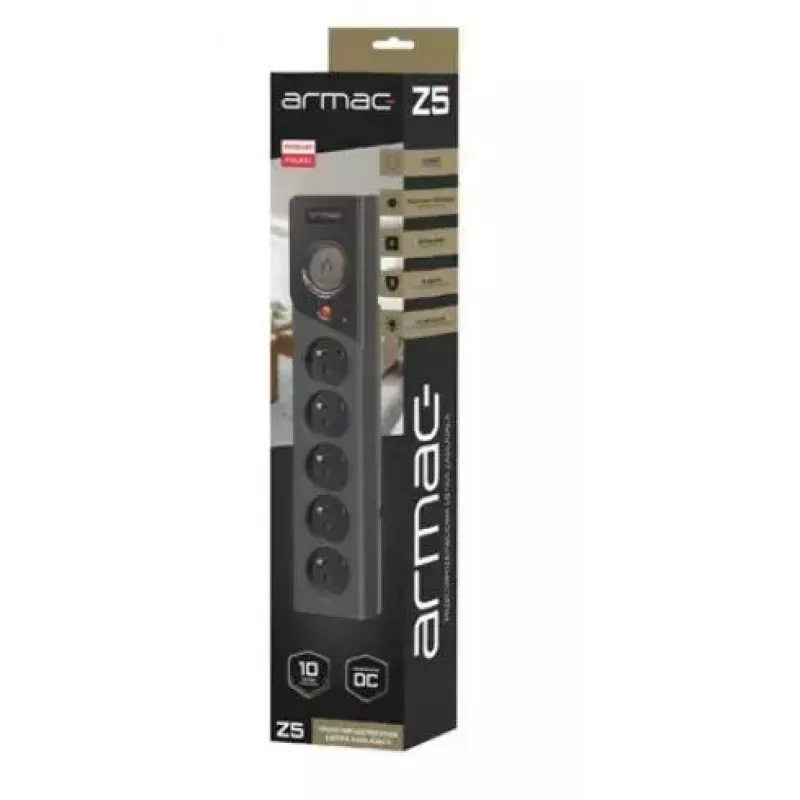 Régua de tomadas ARMAC Z5 1,5M — 5 tomadas 230V, 10A