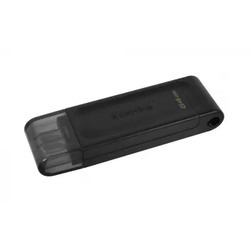 Kingston Technology DataTraveler 64GB USB-C 3.2 Gen 1 70, 64 GB, USB Type-C, 3.2 Gen 1 (3.1 Gen 1), tampa, 7 g, preto