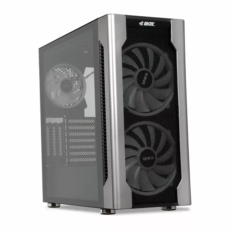 Caixa para PC IBOX Chiron ZH68 Gaming, ATX Midi-Tower, suporte EATX, preto, janela lateral, iluminação