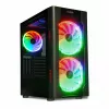 Caixa para PC IBOX Chiron ZH68 Gaming, ATX Midi-Tower, suporte EATX, preto, janela lateral, iluminação