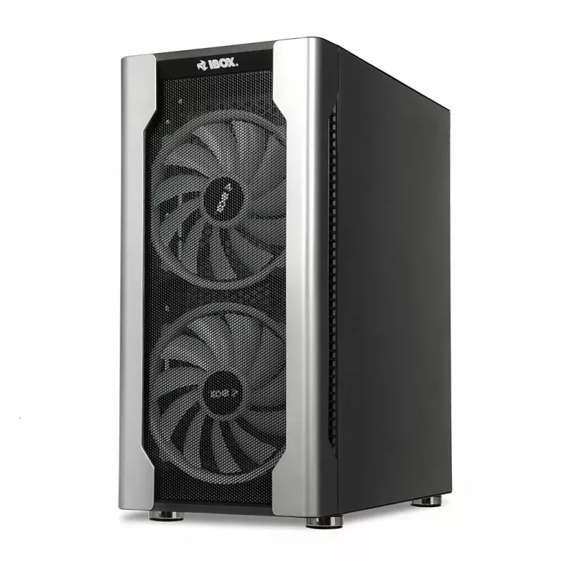 Caixa para PC IBOX Chiron ZH68 Gaming, ATX Midi-Tower, suporte EATX, preto, janela lateral, iluminação