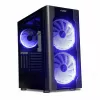 Caixa para PC IBOX Chiron ZH68 Gaming, ATX Midi-Tower, suporte EATX, preto, janela lateral, iluminação