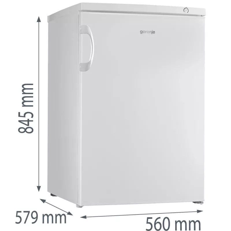 Arca vertical Gorenje F492PW — 82 L, branco, 4 estrelas, abertura à direita, 165 kWh/ano