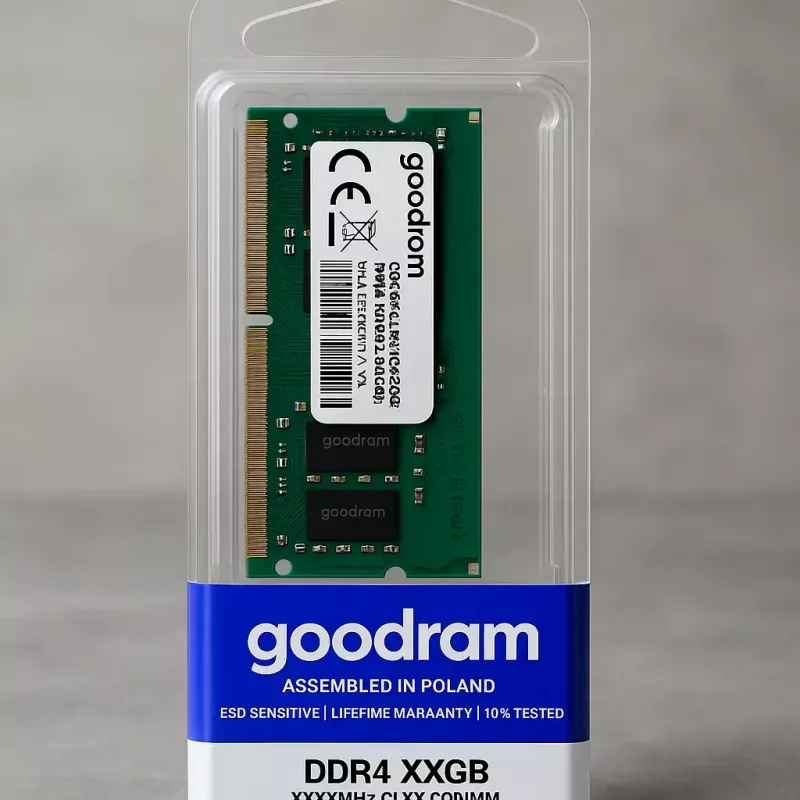 Memória DDR4 SO-DIMM para portátil GOODRAM 16GB 3200MHz 260-pin 1,2V CAS22 sem buffer