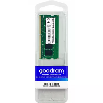 Memória DDR4 SO-DIMM para portátil GOODRAM 16GB 3200MHz 260-pin 1,2V CAS22 sem buffer