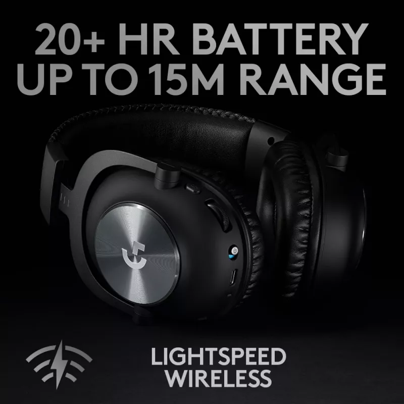Headset gaming LOGITECH Pro X Wireless Lightspeed preto