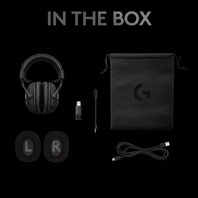 Headset gaming LOGITECH Pro X Wireless Lightspeed preto