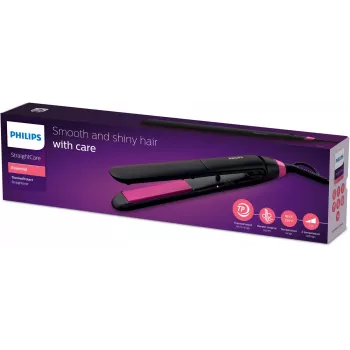 Escova alisadora Philips StraightCare Essential ThermoProtect BHS375/00 — placas de cerâmica 28 mm, 2 níveis de temperatura, máx. 220 °C