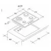 Placa de fogão a gás de encastrar Candy Idea CHG6BR4WX em aço inoxidável 60 cm 4 zonas