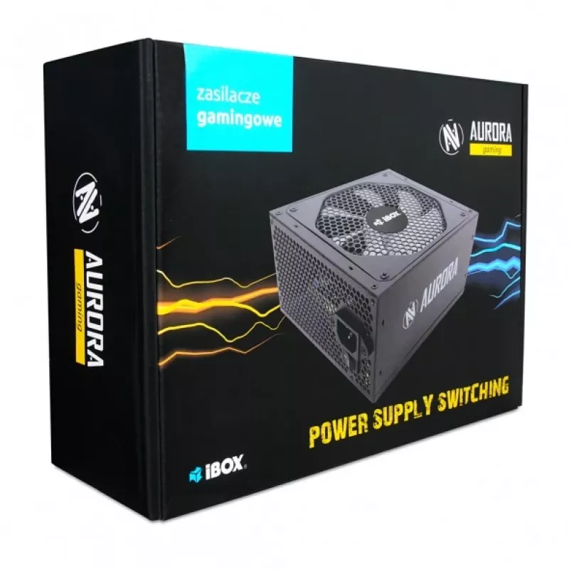 Fonte de alimentação iBox Aurora 700W ATX, ventoinha de 14 cm