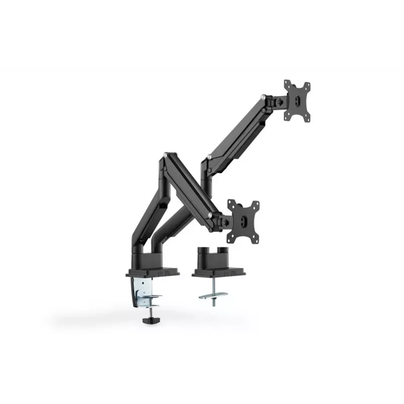 Suporte de monitor duplo universal com braçadeira e mola a gás DIGITUS 17-32in 2x 9kg